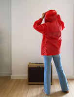 Vintage Red K-Way Jacket with Hood