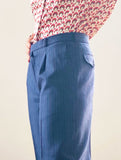 Navy Pinstripe Trousers Detail