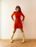 1960s Space Age Orange Dress front