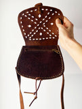 Vintage Leather Boho Saddlebag Inside