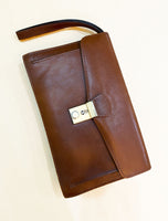 Brown Leather Clutch