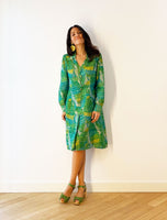 Green Silk Peacock Dress